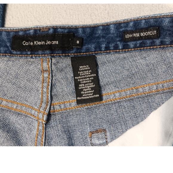 Calvin Klein Jeans Women’s Low Rise Bootcut Blue Denim Stretch Size 8 baggy - Picture 4 of 6